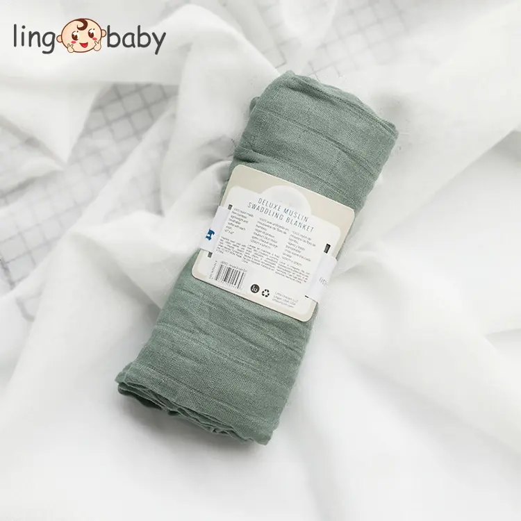 Мягкий муслиновый 100% хлопок бамбуковый чехол для кормления однотонный зеленый цвет муслиновые детские пеленки одеяла