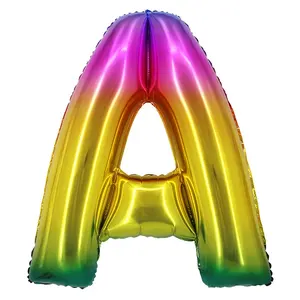 Groothandel 34 Inch Brief Een Folie Ballonnen Globo Folie Helium Ballon Party Brief Supplies Ballon Regenboog