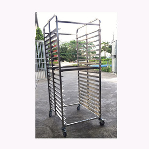 20 Tầng Thép Không Gỉ SS Khay Bánh Mì Lò Xe Đẩy Di Động Bun Pan Rack - Product Image 1