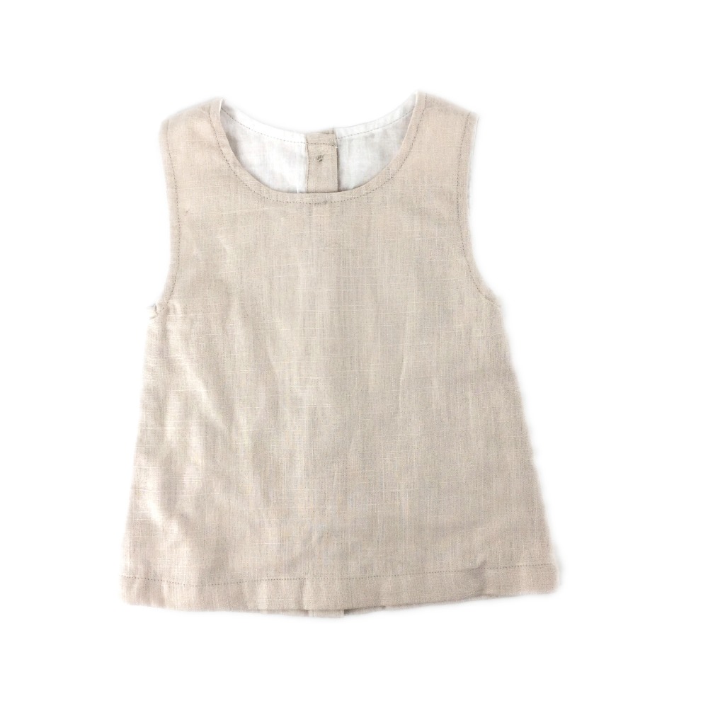 Рубашка из органической льняной ткани, без рукавов