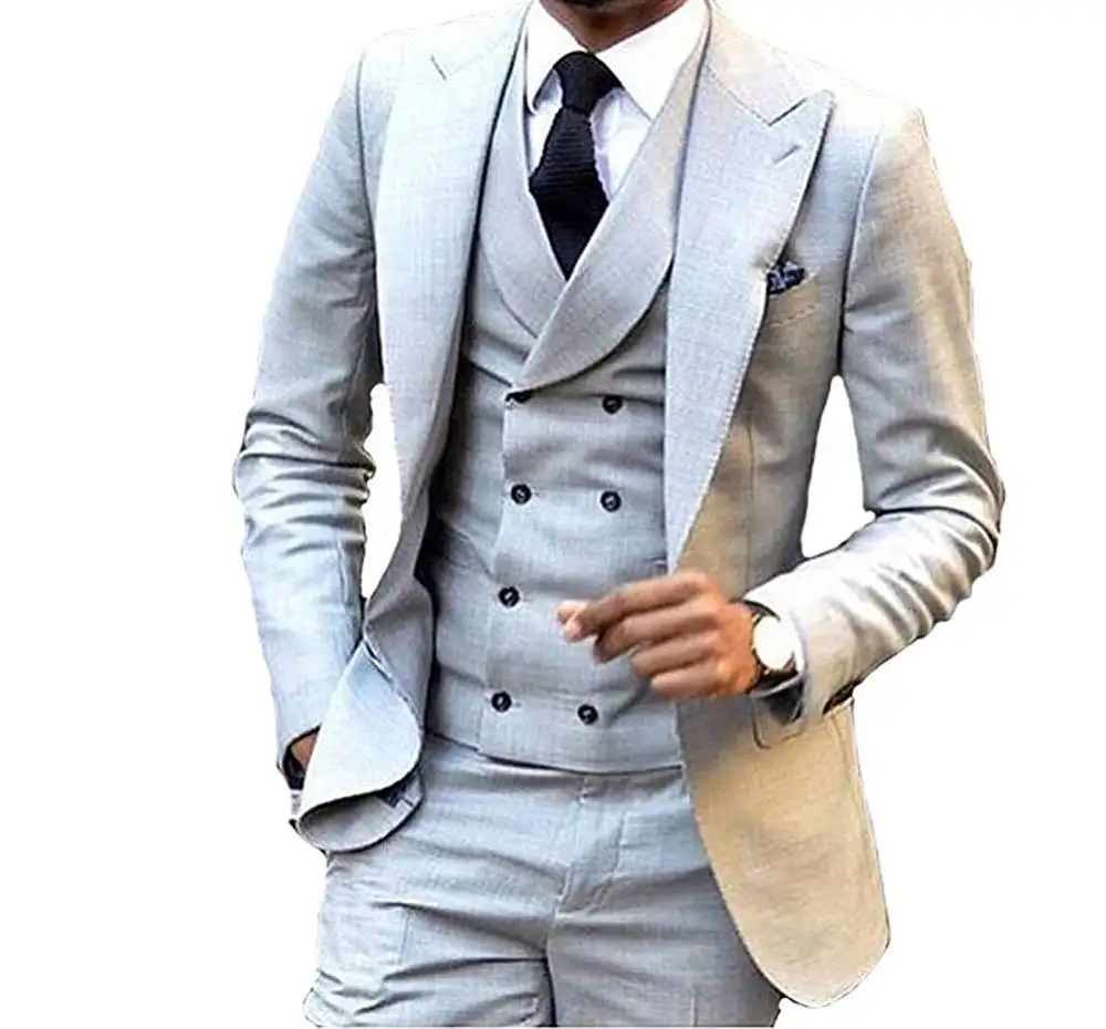 Tenue de mariage et de bal pour Homme, ensemble 3 pièces, avec veste et pantalon, style smoking