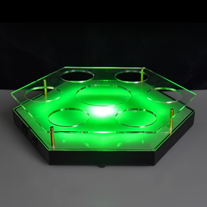 アクリルライトアップLED照明付きトレイショットガラスサービングトレイ - Product Image 1