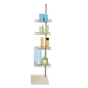 FIRST HORSE Organisateur de <span class=keywords><strong>douche</strong></span> triangulaire à 4 niveaux en chrome, étanche et antirouille, <span class=keywords><strong>rangement</strong></span> de <span class=keywords><strong>douche</strong></span> d'angle <span class=keywords><strong>pour</strong></span> salle de bain - Product Image 1