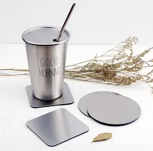 Posavasos de Metal personalizado para taza de café, juego de posavasos de Metal en blanco, precio bajo, gran oferta
