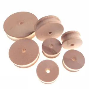 Roda Kayu Birch 20Mm, 30Mm, 40Mm, 50Mm, Katrol Kayu, Aksesori Kerajinan untuk Mainan Anak-anak