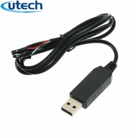 Módulo de Cable USB a UART TTL PL2303TA Adaptador de serie convertidor RS232 de 4 pines con chaqueta de PVC blindada trenzada para uso en computadora
