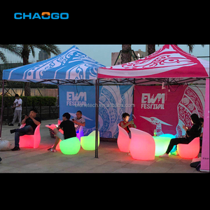 ग्लुइंग बार क्लब का नेतृत्व 16 रंगों को बदलने वाली लक्जरी प्लास्टिक रेस्तरां टेबल सेट एलईडी टेबल और कुर्सी - Product Image 5