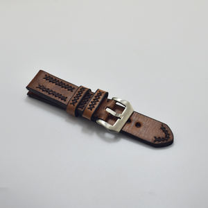 <span class=keywords><strong>Cinturino</strong></span>/<span class=keywords><strong>cinturino</strong></span> in <span class=keywords><strong>pelle</strong></span> Vintage intrecciato marrone Twist <span class=keywords><strong>22</strong></span> 24mm con chiusura - Product Image 3