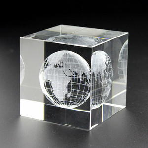 3d Gravado A Laser Terra Artesanato De Vidro De Cristal Paperweight Terra K9 Em Branco Cubo De Cristal Gravador A Laser para 3d Em Branco Bloco De Cristal - Product Image 3