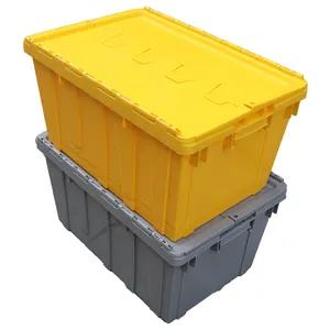 Hộp Nhựa Lưu Trữ Đính Kèm Nắp Container Cho Công Ty Di Chuyển Nestable Nhựa Đính Kèm Nắp Totes Hộp