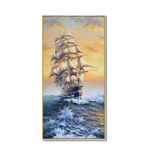Pittura a olio realistica del paesaggio del Saiboat di arte classica distributiva della decorazione d'interni - Product Image 1