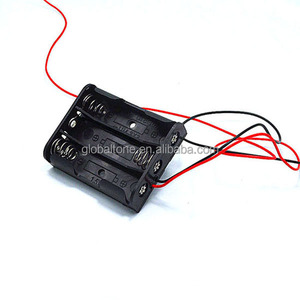 3 x AA Größe Zelle (<span class=keywords><strong>UM</strong></span>-3 * 3) Schwarz Kunststoff Batteriehalter Box 4,5 V Fall Mit Draht blei - Product Image 2