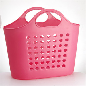 Plastic Dorm Nesting Storage Laundry Toys Closet Handle Basket Tote Bin red yellow blue green new