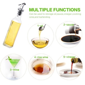 ขวดเปล่าใส่น้ำมันมะกอกขนาด8ออนซ์,ขวดแก้วสำหรับใส่ซีอิ๊วน้ำส้มสายชูพร้อมฝาปิดหัวฉีดและกรวยสเตนเลสขนาด250มล. - Product Image 3