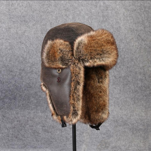 Chapeau en fourrure de <span class=keywords><strong>lapin</strong></span> pour homme, chapeau russe Ushanka, chapeau de trappeur en fourrure, chapeaux d'hiver pour homme - Product Image 3