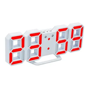 Digital Home Decor World Time Wall Table Desktop 3D LED Alarm Clock 2017