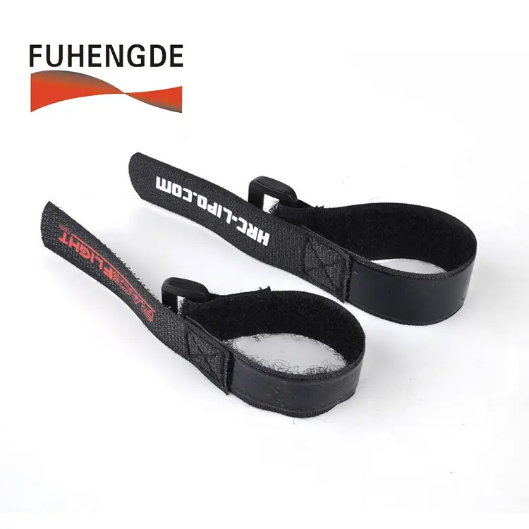 Plastic Buckle Hook Loop Logo Strap Battery Strap / Wire Tie with Customized Logo