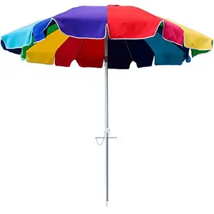 Impacto de Praia Sombra Umbrella Rainbow Umbrella para a Festa de Carnaval 6 ft rainbow beach areia âncora