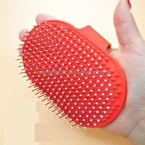 Pet Bath bàn chải với thép không gỉ kim tắm massage Pet Comb với bảo vệ dots - Product Image 1