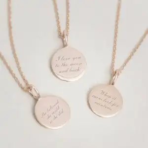 Inspirar joyería de moda collar con grabado personalizado, mensaje personalizado colgante collar de niñas - Product Image 1
