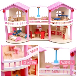 Faire semblant <span class=keywords><strong>de</strong></span> jouer meubles jouets rose <span class=keywords><strong>maison</strong></span> <span class=keywords><strong>de</strong></span> poupée miniature en bois <span class=keywords><strong>maison</strong></span> <span class=keywords><strong>de</strong></span> poupée jouets <span class=keywords><strong>pour</strong></span> les enfants - Product Image 3