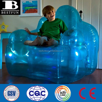 Silla inflable de vinilo de alta resistencia, tumbona azul aurora, gran tamaño, resistente al agua, fancy blow up, LED, sofá, silla, muebles