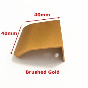 Hợp kim nhôm tủ xử lý tùy chỉnh thực hiện chải Bạc Vàng cạnh hồ sơ kéo cho ngăn kéo tủ quần áo nhà bếp tủ quần áo hiện đại - Product Image 2