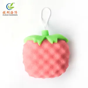 The most popular exfoliating strawberry shape baby bath sponge