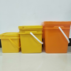 Top grade chemical barrel pail recycled custom plastic 20l paint bucket Square plastic buckets