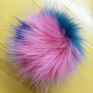 Dyed Real Raccoon Fur Pom Pom Multi Colors Rainbow Fur Pompom Fur Ball