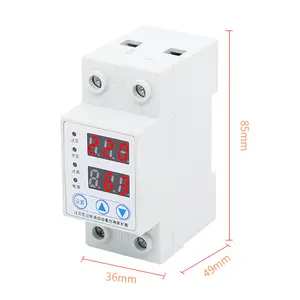 63A 230V Digital adjustable over voltage/ under voltage/over current surge protective device protector relay