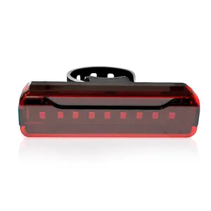 Luz trasera de seguridad para bicicleta, 9 * SMD, visible, 2019 horas, 5 modos, recargable vía USB, nueva fábrica, 100