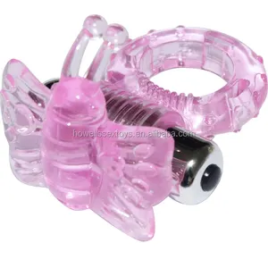 Butterfly Vibrating Electric Cock Ring , Ejaculation Delay Vibrating Ring