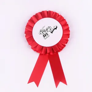 Tùy Chỉnh Màu Rắn In <span class=keywords><strong>Satin</strong></span> Rosette Giải Thưởng <span class=keywords><strong>Ribbon</strong></span> Cho Huy Chương - Product Image 1
