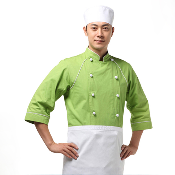 Новый дизайн, обеденная форма шеф-повара для ресторана отеля, спецодежда, зеленый топ-туника