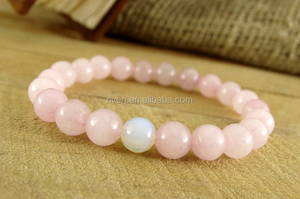 SN0707 8mm <span class=keywords><strong>piedra</strong></span> Natural con cuentas mujeres regalo <span class=keywords><strong>fertilidad</strong></span> regalo para mujeres pulsera <span class=keywords><strong>de</strong></span> <span class=keywords><strong>piedra</strong></span> lunar <span class=keywords><strong>de</strong></span> cuarzo rosa - Product Image 3