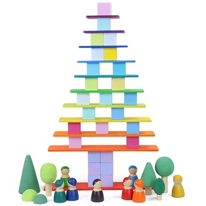 Custom Montessori Colorful <strong>Rainbow</strong> <strong>Stacker</strong> Game Wooden Wooden Building <strong>rainbow</strong> <strong>Blocks</strong> - Product Image 5