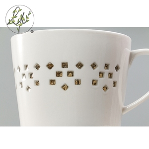 China pequeño hueco blanco tazas de café espresso y platillo conjunto - Product Image 6