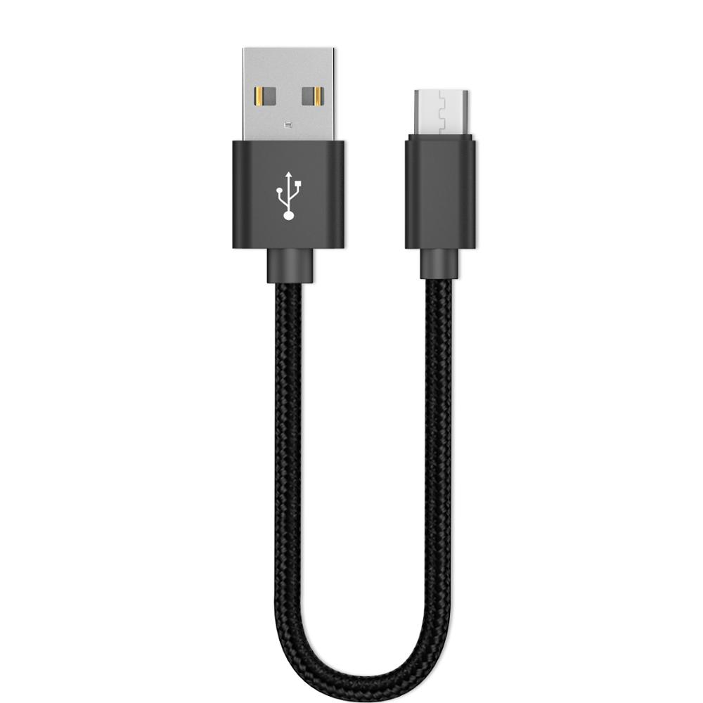 Лучшее качество 0,2 м короткие 3A USB кабель с нейлоновой оплеткой с алюминиевой оболочкой кабель с микро usb-портом для зарядки для samsung, huawei, мобильного телефона из закаленного стекла
