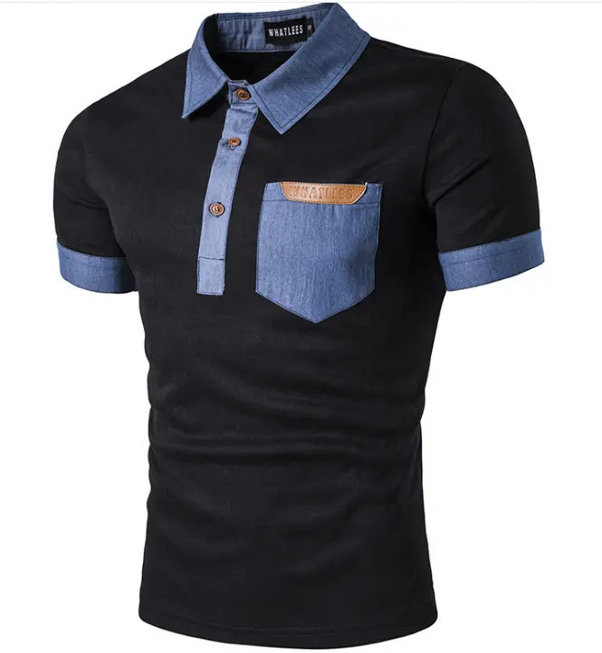 Customized polo t shirt with pocket OEM cotton pique branded polo shirt for mens