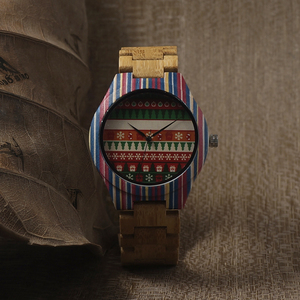 Relojes de madera hechos a mano de Bamboo Nature Relojes creativos de madera hechos a mano 2018 New Fashion Quartz Clock - Product Image 5