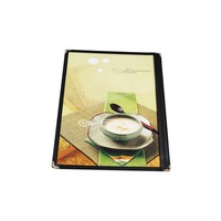 Couverture de menu simple transparente en PU+PVC A4 personnalisée pour les cafés et restaurants, modèle Yimi-7701 de Yimi
