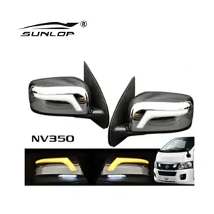 Sunlop Wholesale E26 NV350 LED Side Mirror Electric Chrome NS3017 Auto Part Car Mirror With LED Lights