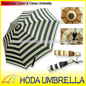 Moda patrón de la raya de punto 21"*<span class=keywords><strong>8k</strong></span> 3- automóviles plegables paraguas pongis con pounch en auto- tela pounch - Product Image 1