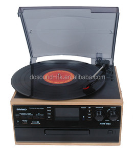 Professionale design Vintage con dischi in vinile lettore CD USB record e AM FM radio cassette - Product Image 3
