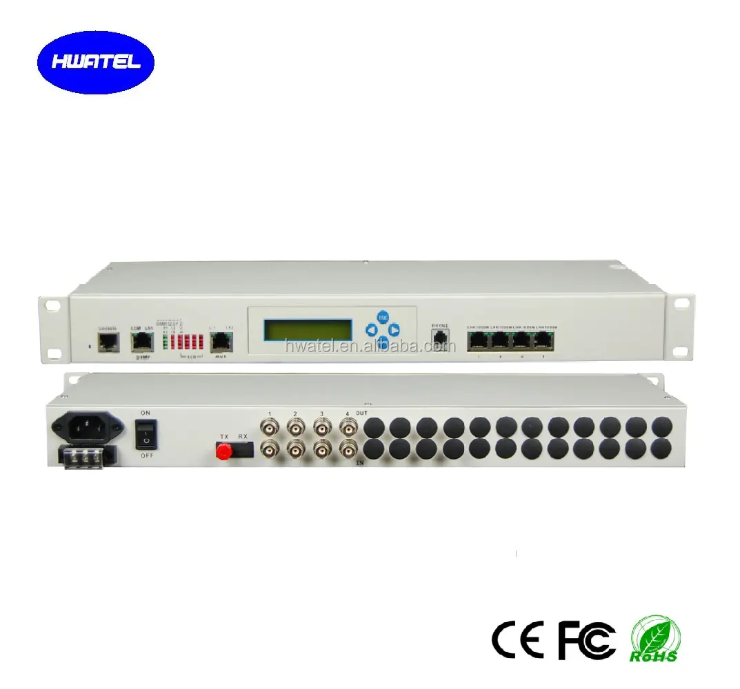 4 e1 + 4 porto ethernet 1 + 1 ótico snmp lcd pdh fibra óptica multiplexer modem