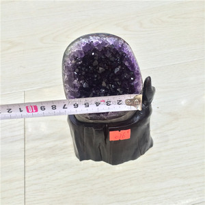 Piedra <span class=keywords><strong>Natural</strong></span> Amethyst, geoda pequeña de Perú, adornos de cristal en forma de racimo a la venta - Product Image 3