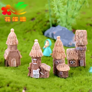 Mini pequeña casa Casas DIY juguetes manualidades figura Moss Terrario de hadas jardín adorno decoración paisaje