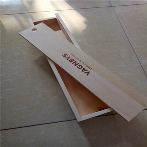 Boîte d'emballage de <span class=keywords><strong>Sabre</strong></span> à <span class=keywords><strong>Champagne</strong></span> en bois de pin massif avec couvercle coulissant Logo de timbre chaud, boîte à couteaux en bois avec doublure en mousse EVA - Product Image 1