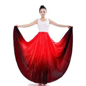 Gypsy saia de dança flamco, saia de dança espanhola traje de desempenho para mulheres vestido flamco 90/180/270/360 graus